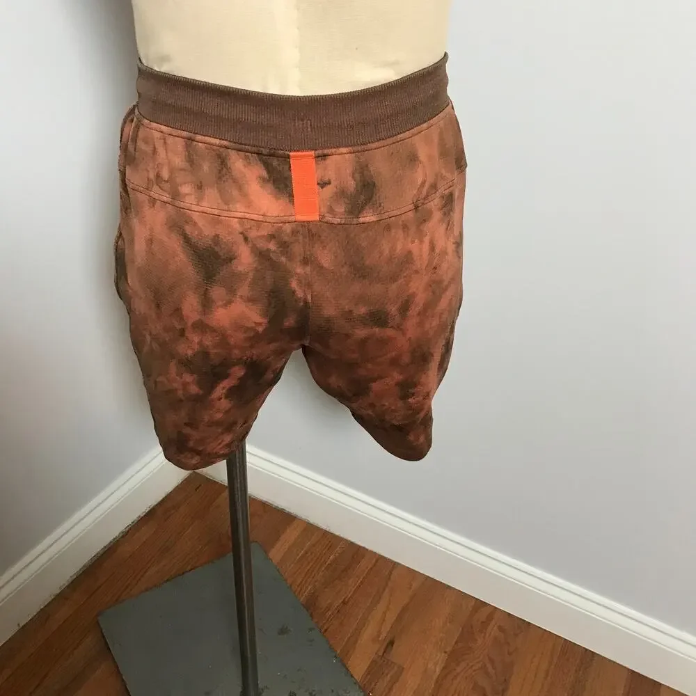 Lululemon Textured Tech Shorts Diamond Dye Warm Coral Mens Small 7